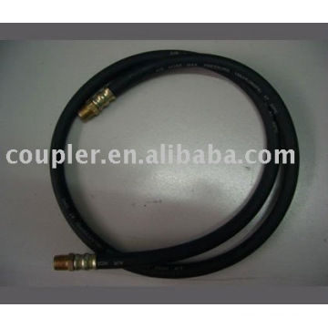 1/4" black Flexible Rubber Air Hose with 1/4"BSP Brass fitting